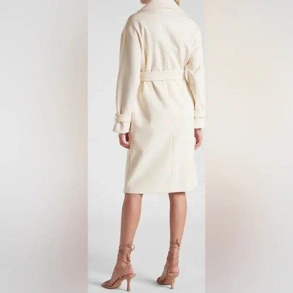 Express Belted Wrap Front Coat, Swan (Ivory-Off-White), Large(NWT) - Picture 4 of 16